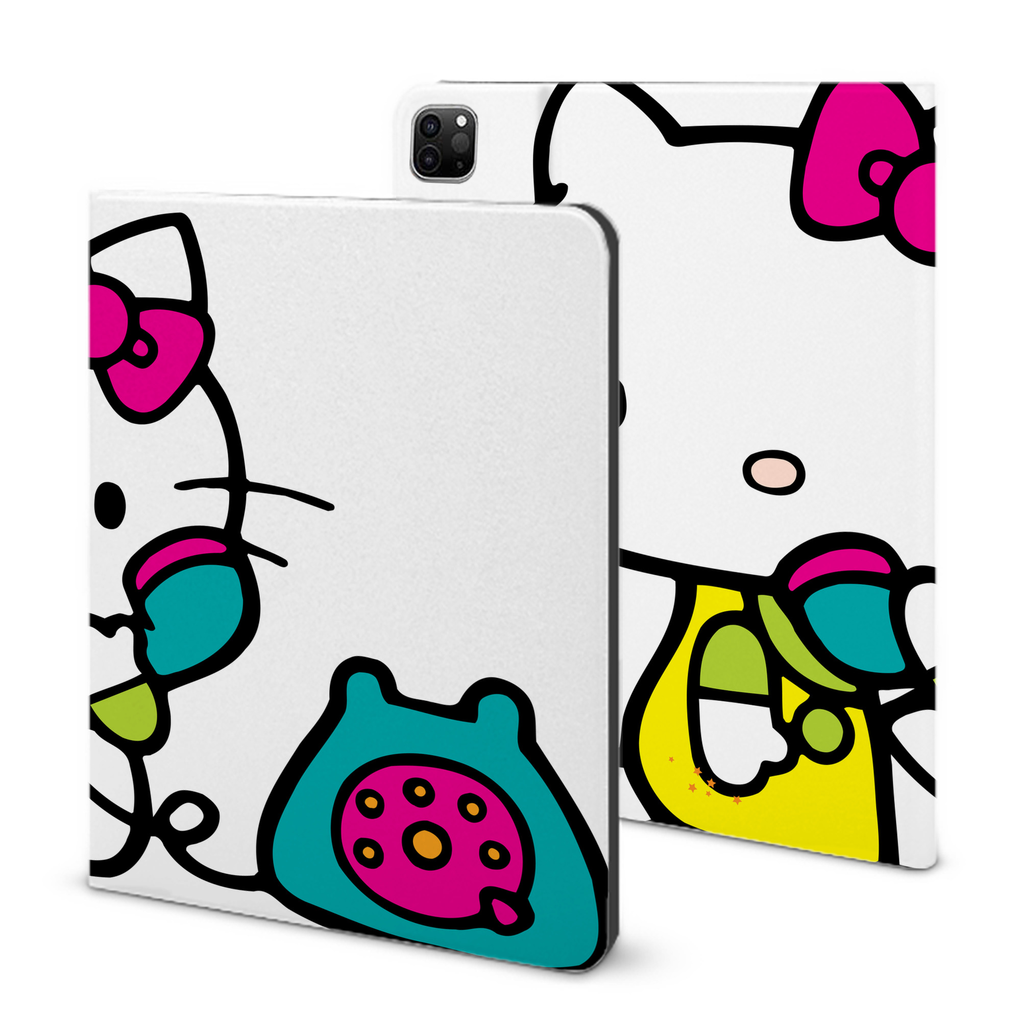 （画像用） Hello Kitty ハローキティ IPad ケース ブック型 PUレザー TPU 耐衝撃 軽量 薄型 ペン収納なし 全面保護 IPad 各モデル対応